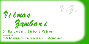 vilmos zambori business card